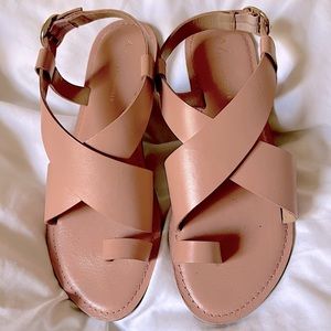 Anthropology Italian Leather Rose Sandals (like new) 8